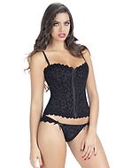 Burnout mesh corset with lace up back